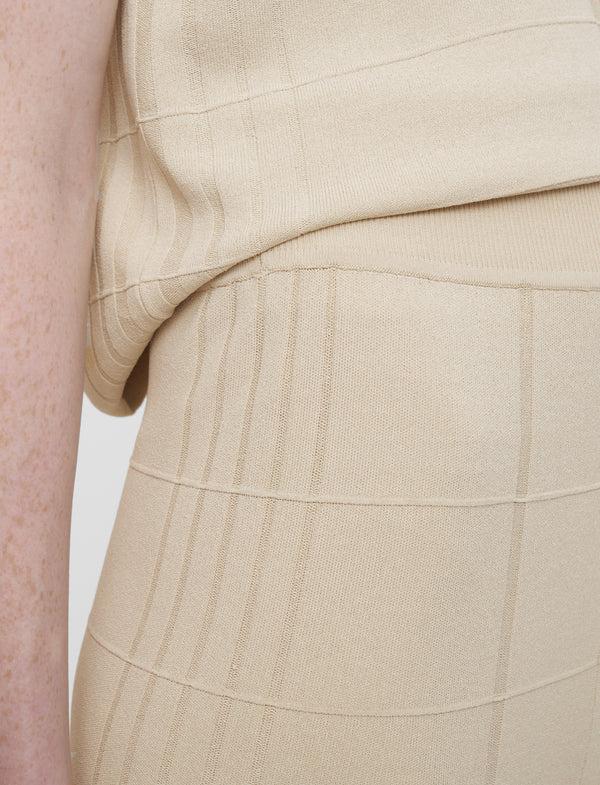 Joseph Viscose Grid Knit Trousers Affogato