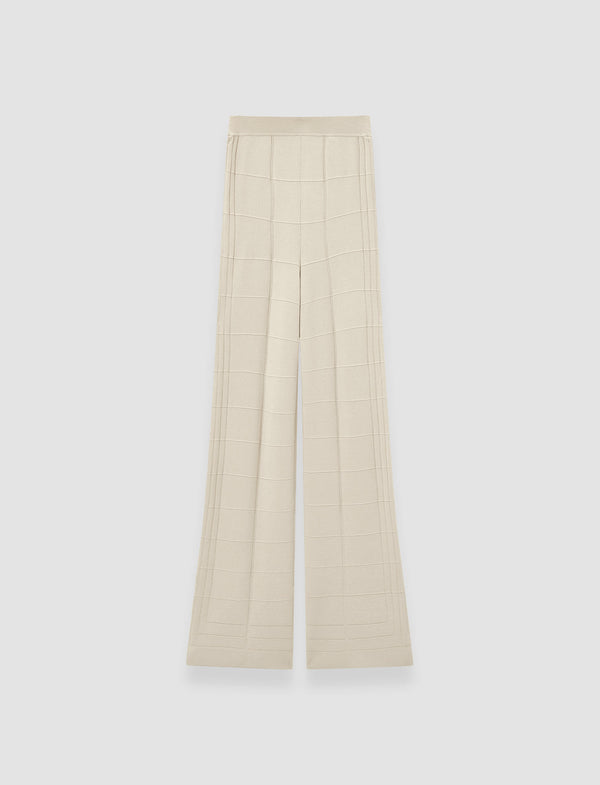 joseph Viscose Grid Knit Trousers Affogato