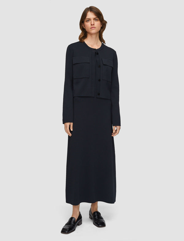 Joseph Viscose Knit Stretch Cardigan Jacket Black