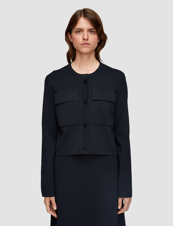 Joseph Viscose Knit Stretch Cardigan Jacket Black