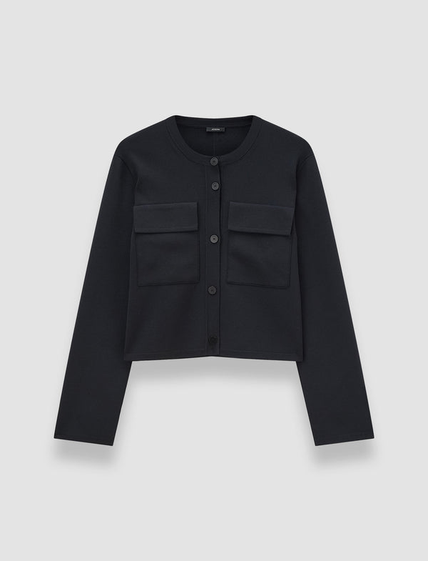 joseph Viscose Knit Stretch Cardigan Jacket Black