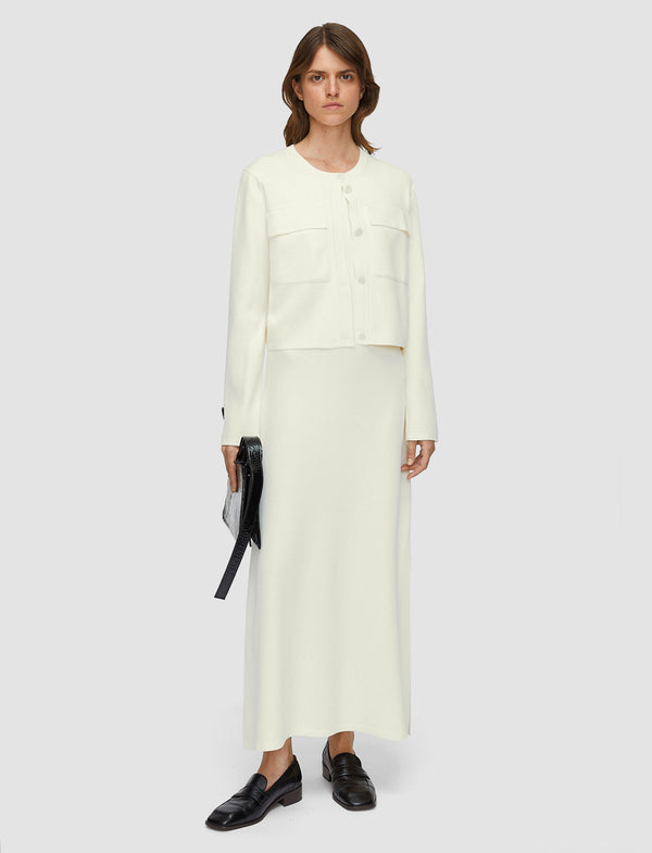 Joseph Viscose Knit Stretch Cardigan Jacket Ivory