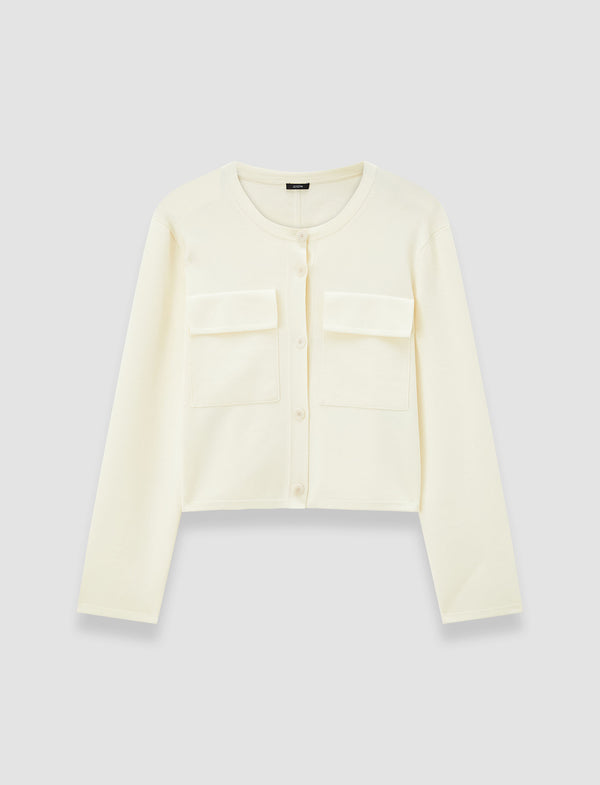 joseph Viscose Knit Stretch Cardigan Jacket Ivory