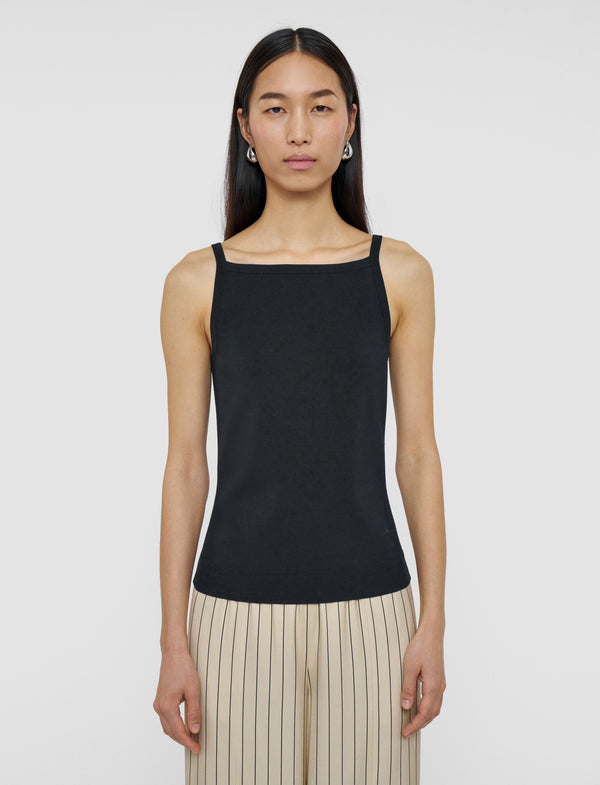 Joseph Viscose Knit Stretch Vest Top Black