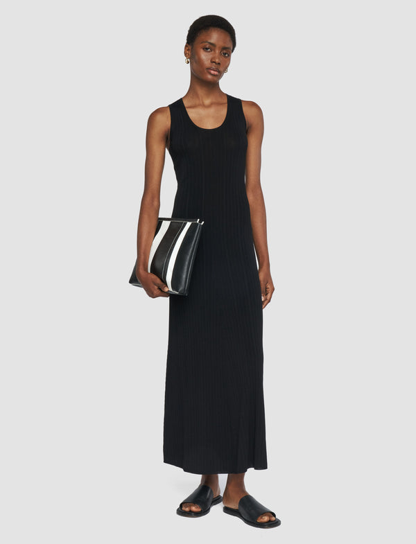 Joseph Viscose Rib Knit Dress Black