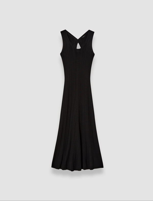 joseph Viscose Rib Knit Dress Black