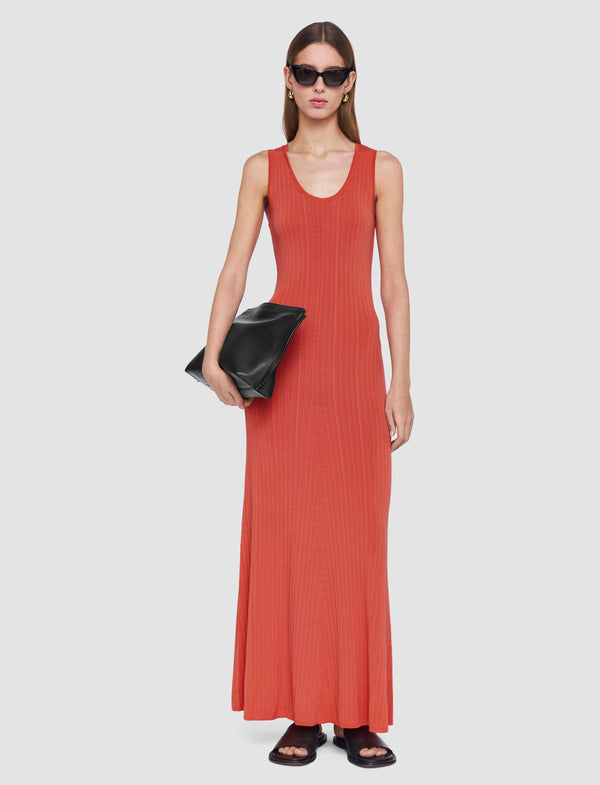 Joseph Viscose Rib Knit Dress Sundown