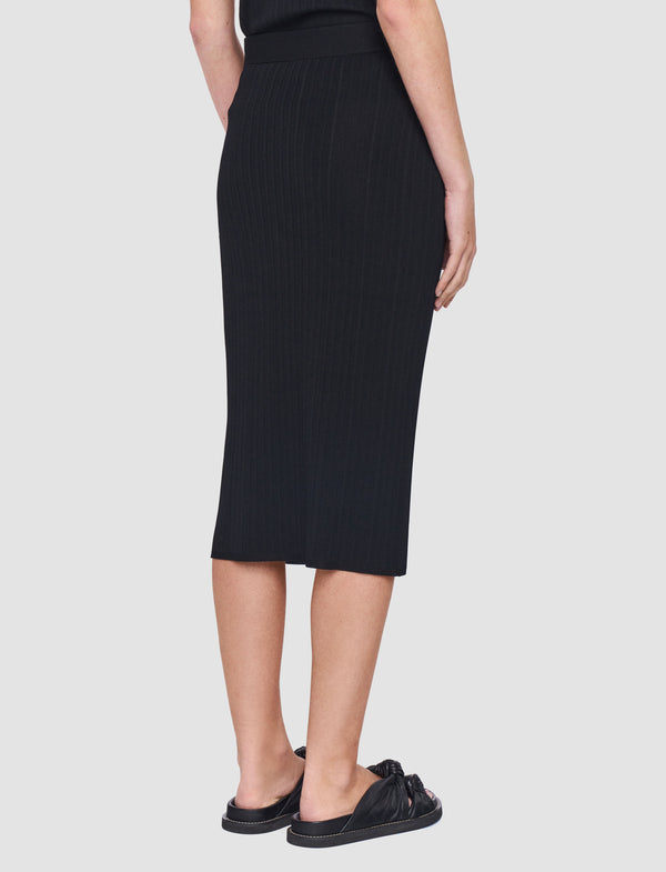 Joseph Viscose Rib Knit Skirt Black