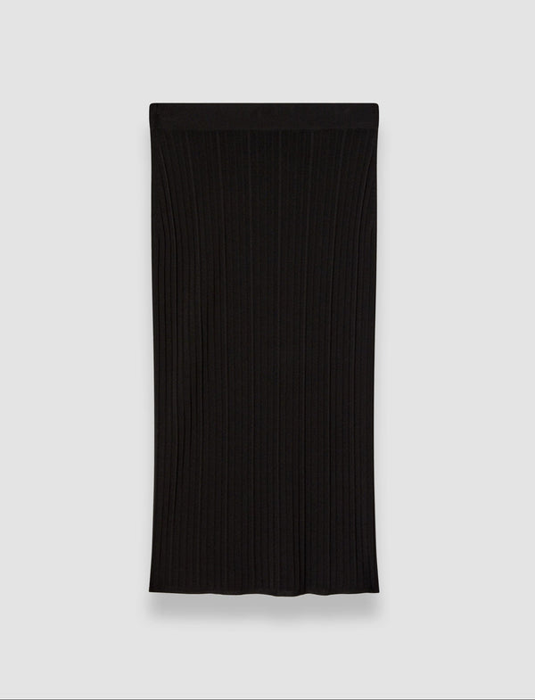 joseph Viscose Rib Knit Skirt Black