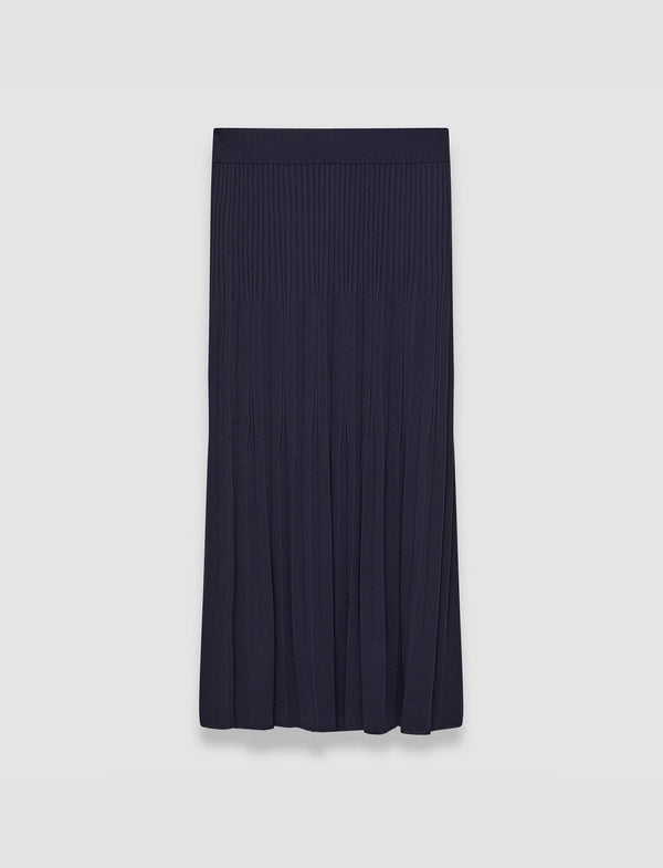 joseph Viscose Rib Knit Skirt Navy