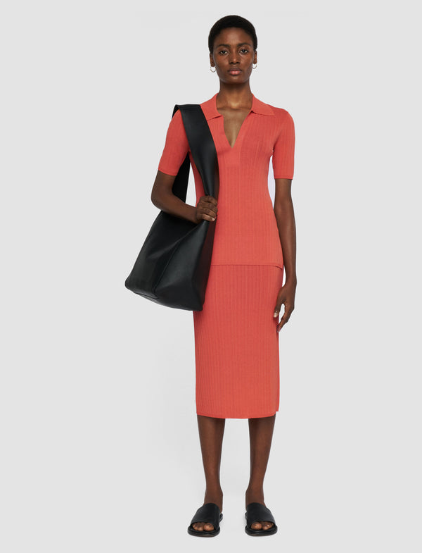 Joseph Viscose Rib Knit Skirt Sundown