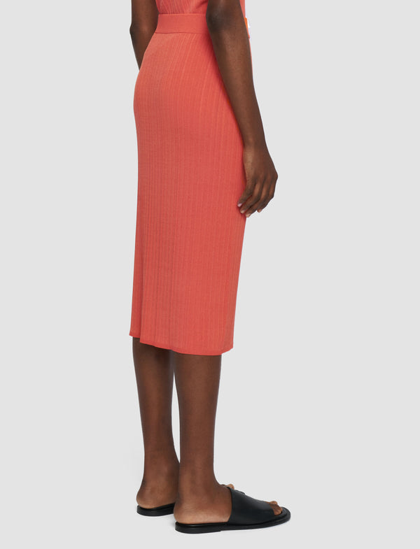 Joseph Viscose Rib Knit Skirt Sundown