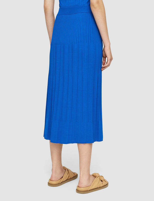 Joseph Viscose Rib Knit Skirt Ultramarine