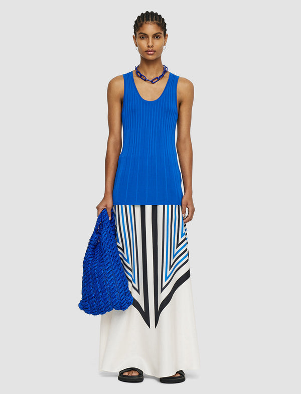 Joseph Viscose Rib Knit Tank Top Ultramarine