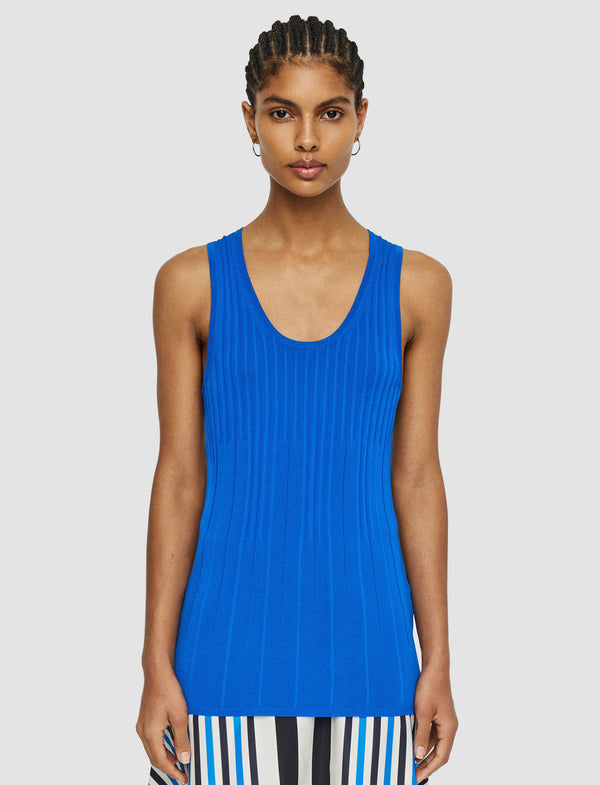 Joseph Viscose Rib Knit Tank Top Ultramarine