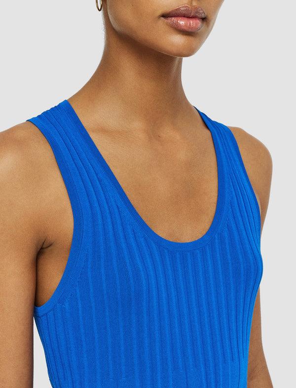 Joseph Viscose Rib Knit Tank Top Ultramarine