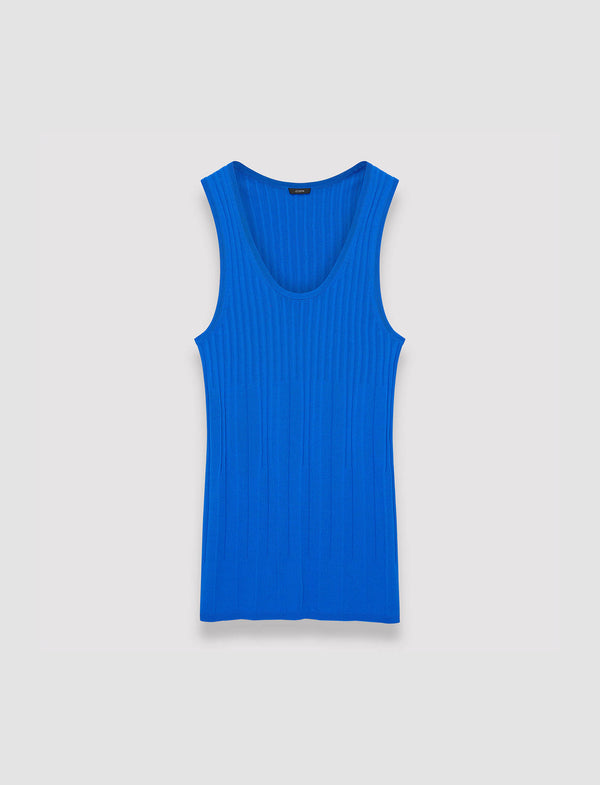 joseph Viscose Rib Knit Tank Top Ultramarine