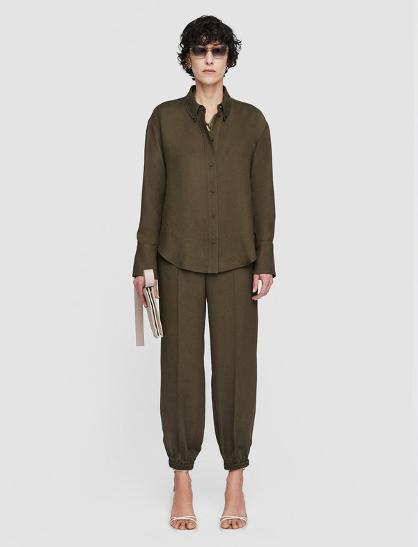 Joseph Viscose Twill Felicien Blouse Hass Avocado