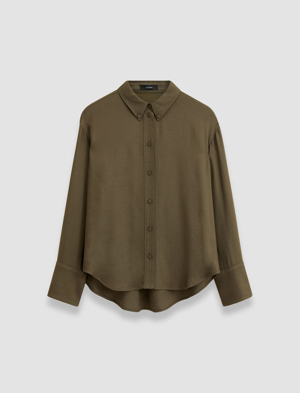 joseph Viscose Twill Felicien Blouse Hass Avocado