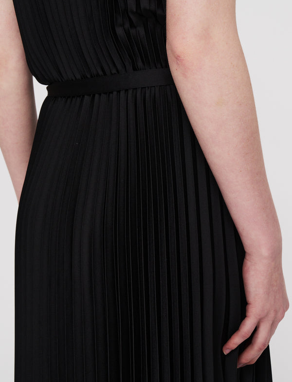 Joseph Volta Knit Weave Plissé Dress Black