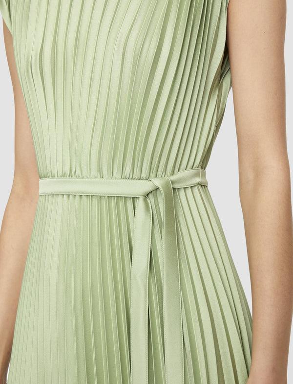 Joseph Volta Knit Weave Plissé Dress Matcha