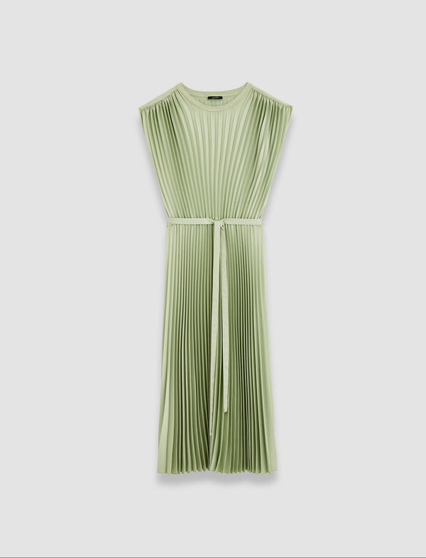 joseph Volta Knit Weave Plissé Dress Matcha