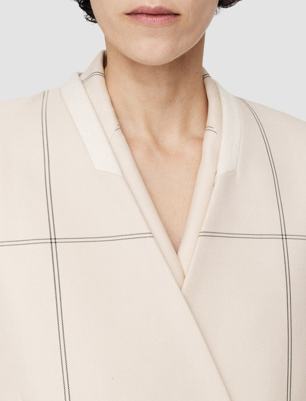 Joseph Wool Tartan Lalo Coat Oat Combo