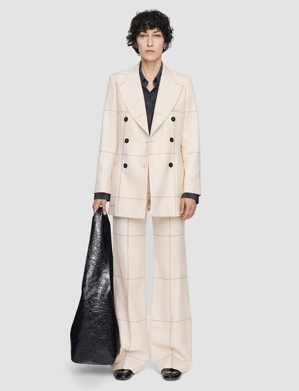 Joseph Wool Tartan Leandre Jacket Oat Combo