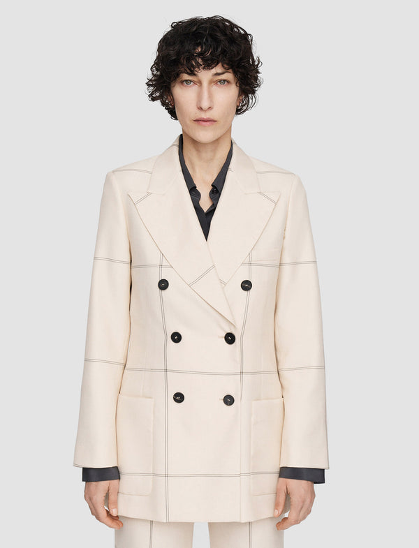 Joseph Wool Tartan Leandre Jacket Oat Combo