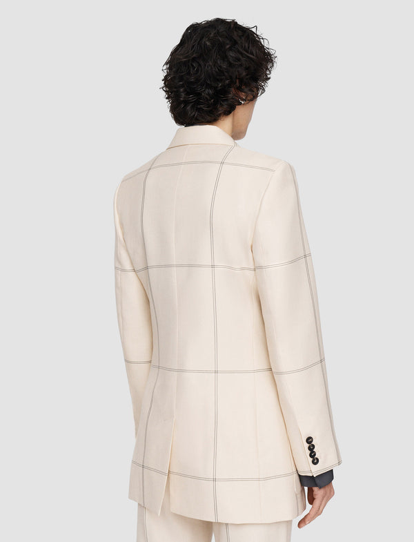 Joseph Wool Tartan Leandre Jacket Oat Combo