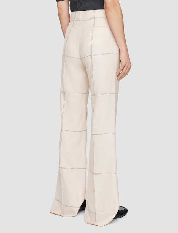 Joseph Wool Tartan Morissey Trousers Oat Combo