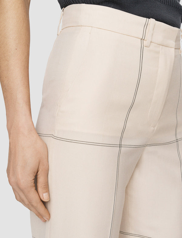 Joseph Wool Tartan Morissey Trousers Oat Combo