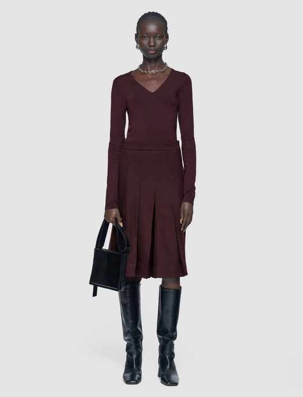 Joseph Yanis Flannel Wool Long Shorts Maraschino