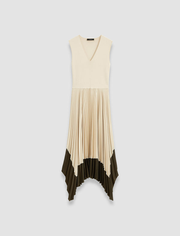 joseph Knit Weave Plissé Animation Dura Dress Oat Combo