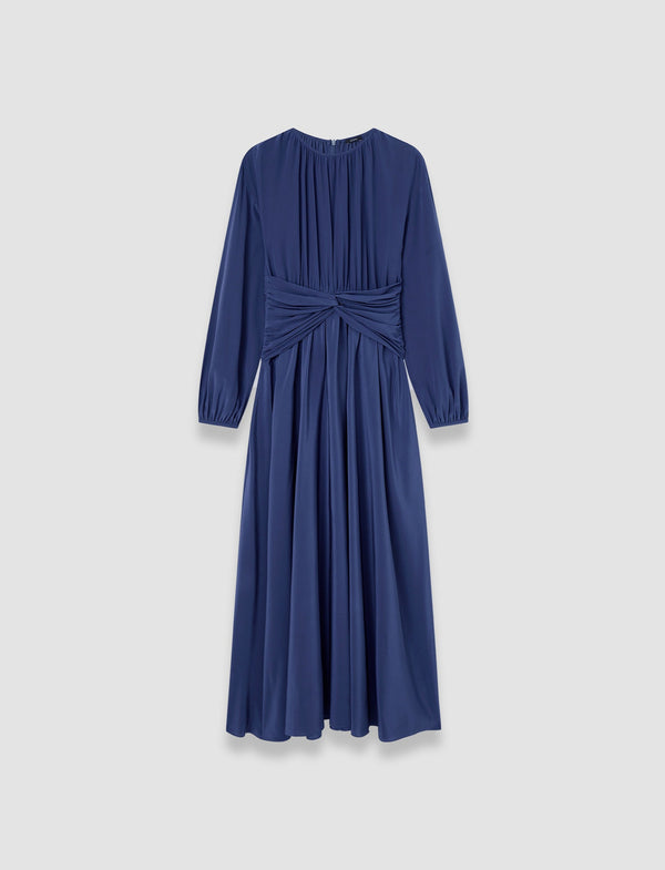 joseph Leila Crepe de Chine Knot Silk Dress Harbour