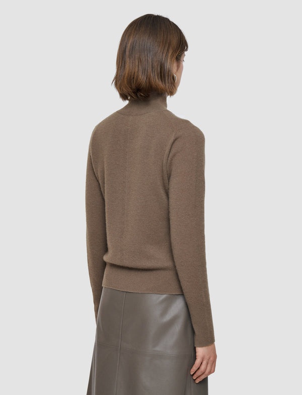 Joseph Light Pure Cashmere High Neck Jumper Mushroom