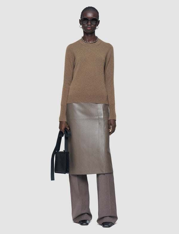 Joseph Light Pure Cashmere Round Neck Jumper Mushroom