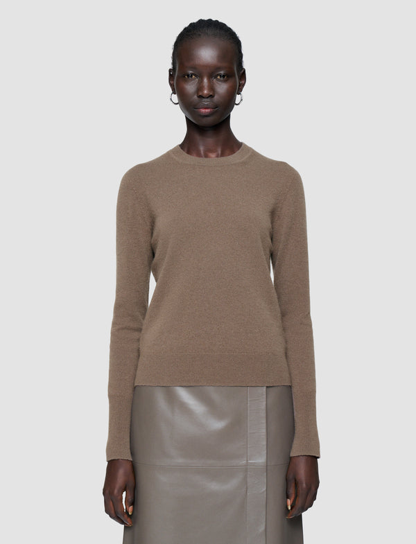 Joseph Light Pure Cashmere Round Neck Jumper Mushroom