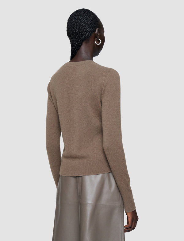 Joseph Light Pure Cashmere Round Neck Jumper Mushroom