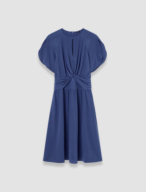 joseph Lowri Crepe de Chine Knot Silk Dress Harbour