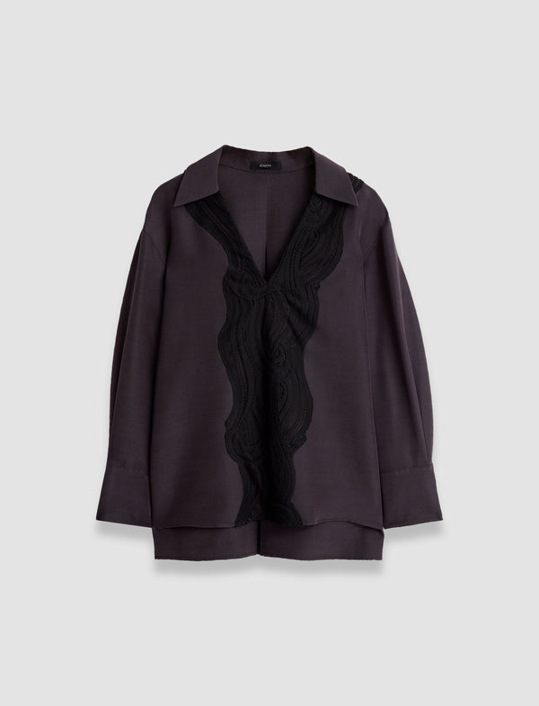 joseph Madrid Evening Silk Blend Lace Blouse Aurora