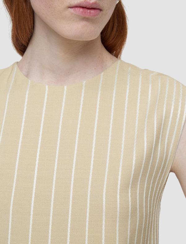 Joseph Maryse Embroidered Stripes Dress Affogato/Ivory