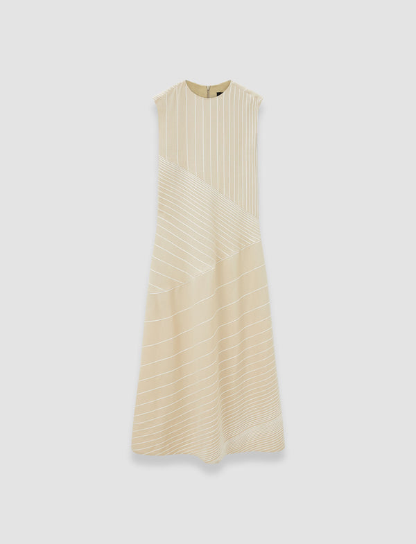 joseph Maryse Embroidered Stripes Dress Affogato/Ivory