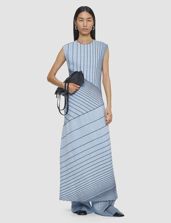 Joseph Maryse Embroidered Stripes Dress Oxford Blue/Cobalt