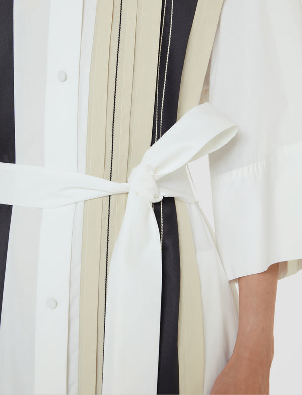 Joseph Mederic Poplin Colour Block Dress Black/White/Quail