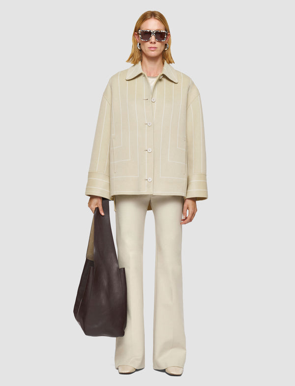 Joseph Molitor Geometric Double Face Wool Coat Affogato/Ivory