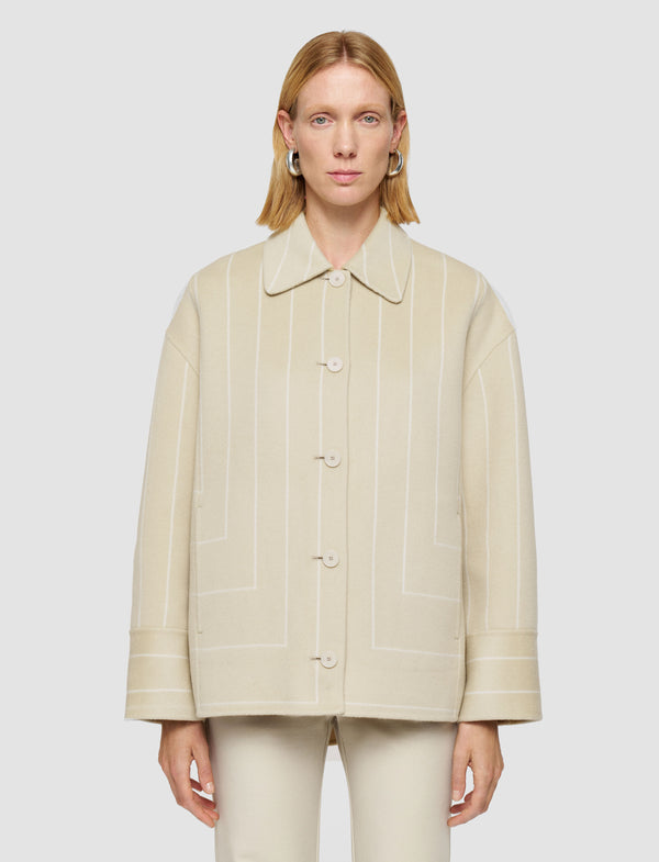 Joseph Molitor Geometric Double Face Wool Coat Affogato/Ivory