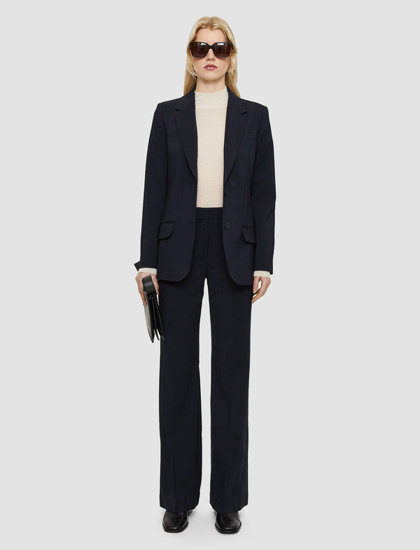 Joseph Morissey Tailoring Wool Stretch Trousers Navy