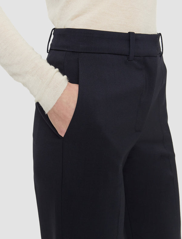 Joseph Morissey Tailoring Wool Stretch Trousers Navy