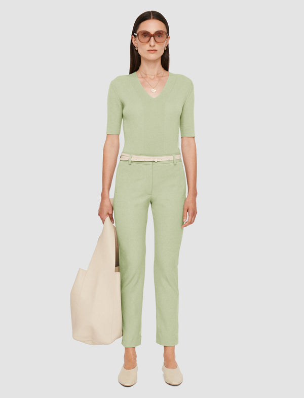 Joseph New Eliston Gabardine Stretch Trousers Matcha